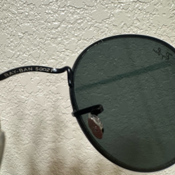 Ray-ban Black Metal Round Sunglasses. Circle John Lennon Style. Small. Great Con - Picture 5 of 8
